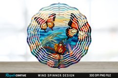 Psychedelic Butterflies Wind Spinner Sublimation PNG Design Product Image 1