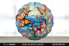 Psychedelic Butterflies Wind Spinner Sublimation PNG Design Product Image 1