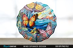 Psychedelic Butterflies Wind Spinner Sublimation PNG Design Product Image 1