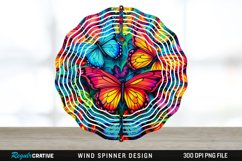Psychedelic Butterflies Wind Spinner Sublimation PNG Design Product Image 1