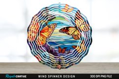 Psychedelic Butterflies Wind Spinner Sublimation PNG Design Product Image 1