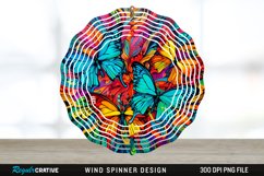 Psychedelic Butterflies Wind Spinner Sublimation PNG Design Product Image 1