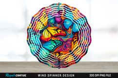 Psychedelic Butterflies Wind Spinner Sublimation PNG Design Product Image 1