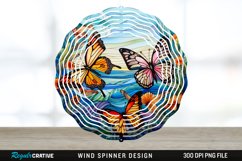 Psychedelic Butterflies Wind Spinner Sublimation PNG Design Product Image 1