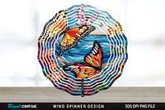 Psychedelic Butterflies Wind Spinner Sublimation PNG Design Product Image 1