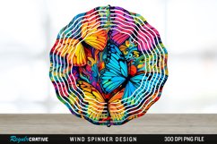 Psychedelic Butterflies Wind Spinner Sublimation PNG Design Product Image 1