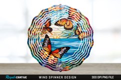 Psychedelic Butterflies Wind Spinner Sublimation PNG Design Product Image 1