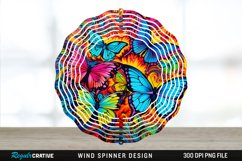 Psychedelic Butterflies Wind Spinner Sublimation PNG Design Product Image 1