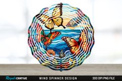 Psychedelic Butterflies Wind Spinner Sublimation PNG Design Product Image 1