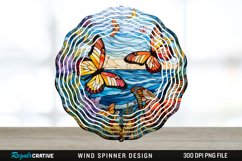 Psychedelic Butterflies Wind Spinner Sublimation PNG Design Product Image 1