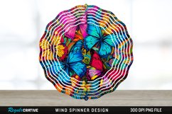 Psychedelic Butterflies Wind Spinner Sublimation PNG Design Product Image 1