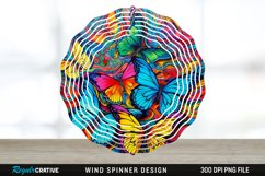 Psychedelic Butterflies Wind Spinner Sublimation PNG Design Product Image 1