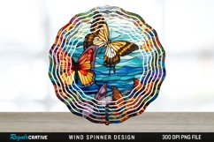 Psychedelic Butterflies Wind Spinner Sublimation PNG Design Product Image 1