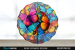 Psychedelic Butterflies Wind Spinner Sublimation PNG Design Product Image 1