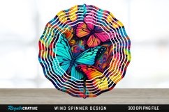 Psychedelic Butterflies Wind Spinner Sublimation PNG Design Product Image 1