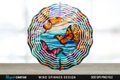 Psychedelic Butterflies Wind Spinner Sublimation PNG Design Product Image 1