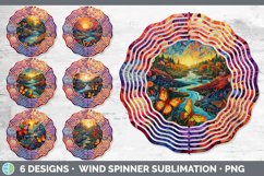 Bundle of six Rainbow Butterflies Wind Spinner designs.