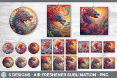 Bundle of six Rainbow Dragons Air Freshener designs.