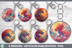 Bundle of six Rainbow Dragons Keychain designs.