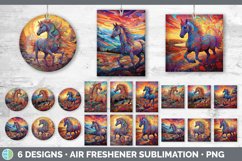 Bundle of six Rainbow Horses Air Freshener designs.