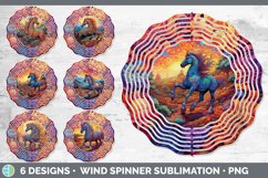 Bundle of six Rainbow Horses Wind Spinner designs.