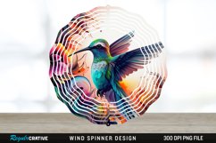 Psychedelic Hummingbird Bird Wind Spinner Sublimation PNG Product Image 1