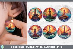 Bundle of six Rainbow Lighthouse Round Earrings designs.