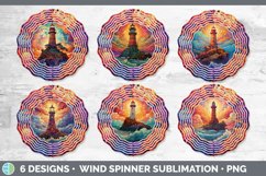 Bundle of six Rainbow Lighthouse Wind Spinner designs.
