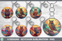 Bundle of six Rainbow Owls Keychain designs.