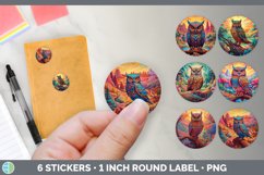 Bundle of six Rainbow Owls Stickers designs.