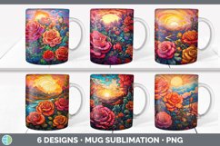 Bundle of six Rainbow Roses Mug Wrap designs.
