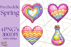 Spring Groovy Abstract Shape Clipart PNG Psychedelic Element Product Image 1