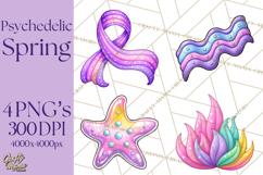 Spring Groovy Abstract Shape Clipart PNG Psychedelic Element Product Image 1