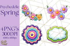 Spring Groovy Abstract Shape Clipart PNG Psychedelic Element Product Image 1