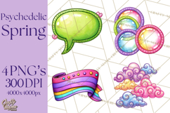 Spring Groovy Abstract Shape Clipart PNG Psychedelic Element Product Image 1