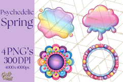 Spring Groovy Abstract Shape Clipart PNG Psychedelic Element Product Image 1