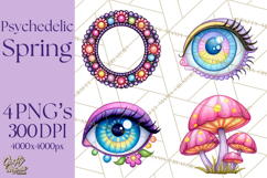 Spring Groovy Abstract Shape Clipart PNG Psychedelic Element Product Image 1
