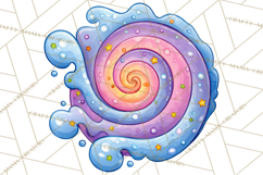 Spring Groovy Abstract Shape Clipart PNG Psychedelic Element Product Image 4