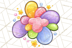 Spring Groovy Abstract Shape Clipart PNG Psychedelic Element Product Image 4