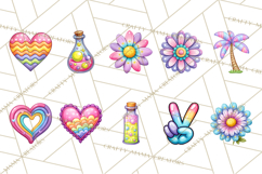 Spring Groovy Abstract Shape Clipart PNG Psychedelic Element Product Image 4