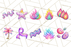 Spring Groovy Abstract Shape Clipart PNG Psychedelic Element Product Image 5