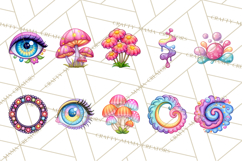 Spring Groovy Abstract Shape Clipart PNG Psychedelic Element Product Image 8