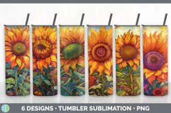 Bundle of six Rainbow Sunflowers Tumbler designs.