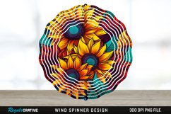 Psychedelic Sunflower Flowers Wind Spinner Sublimation PNG Product Image 1