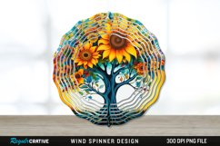 Psychedelic Sunflower Flowers Wind Spinner Sublimation PNG Product Image 1