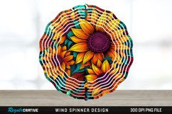 Psychedelic Sunflower Flowers Wind Spinner Sublimation PNG Product Image 1