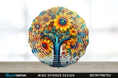 Psychedelic Sunflower Flowers Wind Spinner Sublimation PNG Product Image 1