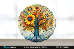 Psychedelic Sunflower Flowers Wind Spinner Sublimation PNG Product Image 1