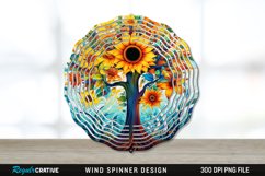 Psychedelic Sunflower Flowers Wind Spinner Sublimation PNG Product Image 1