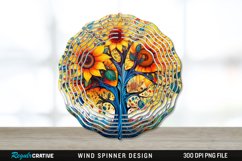 Psychedelic Sunflower Flowers Wind Spinner Sublimation PNG Product Image 1